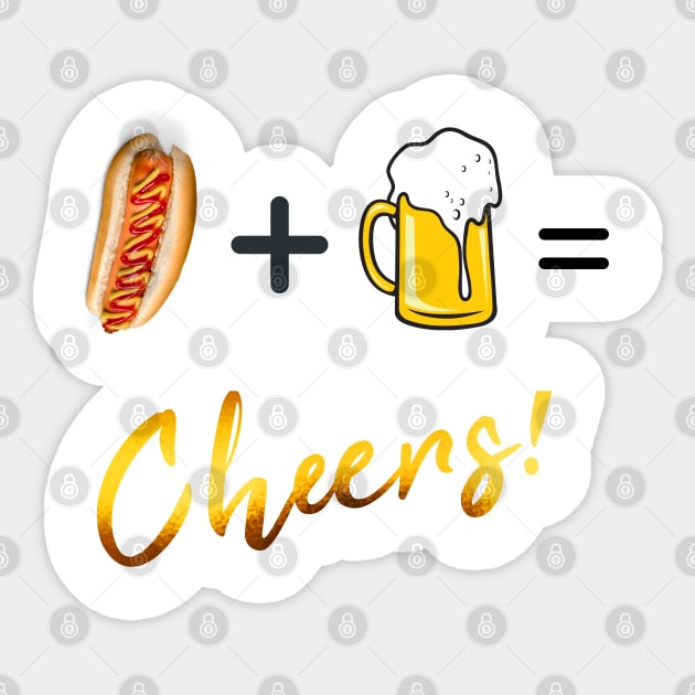 Beers and hotdogs Sticker by meltubs76